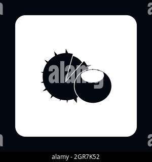 Chestnut icon, simple style Stock Vector