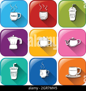 Drink icons Stock Vector