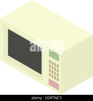 White microwave icon, cartoon style Stock Vector