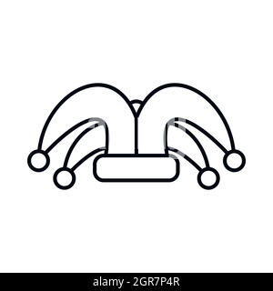 Jester hat icon, outline style Stock Vector