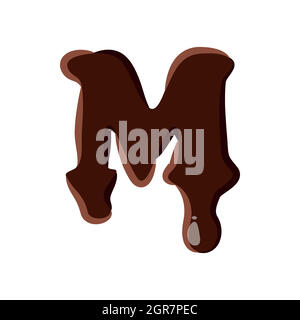 Letter M from latin alphabet made of chocolate Stock Vector