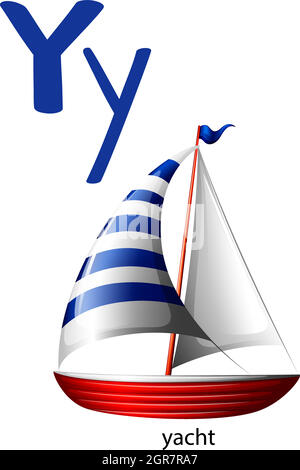 Letter Y for yacht Stock Vector