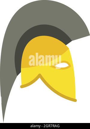 Knight helmet icon, flat style Stock Vector