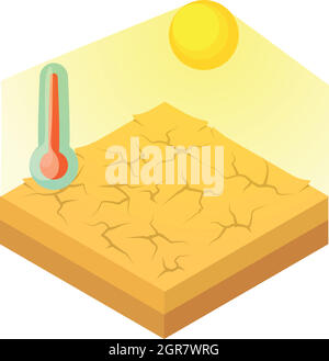 Drought icon in cartoon style Stock Vector