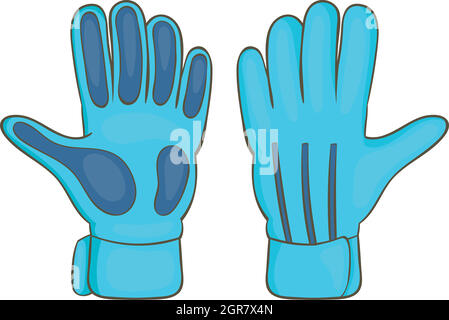 Football goalkeeper gloves icon, cartoon style Stock Vector