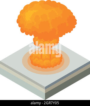 Nuclear explosion icon, cartoon style Stock Vector