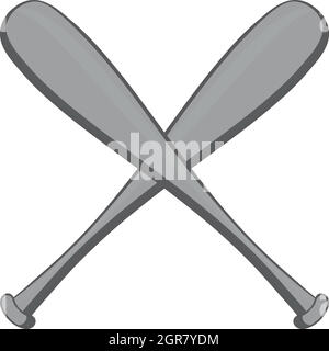 Baseball bat icon, black monochrome style Stock Vector