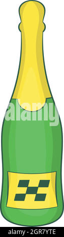 Bottle of champagne icon, cartoon style Stock Vector