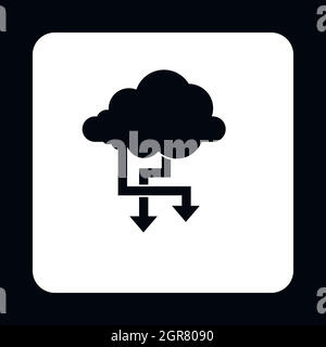 Storing files in cloud icon, simple style Stock Vector