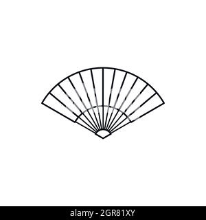 Japanese fan icon, outline style Stock Vector