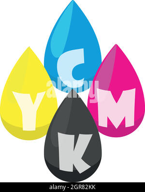 CMYK color profile icon, cartoon style Stock Vector