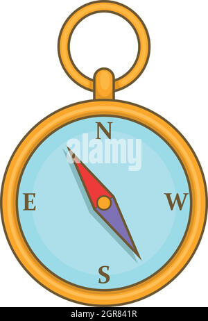 Compass icon in cartoon style Stock Vector
