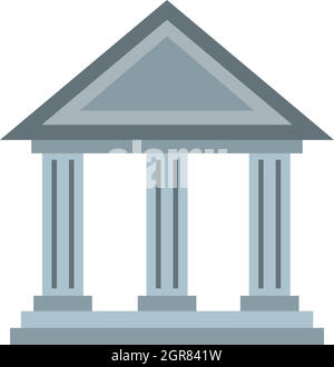 Museum building icon, flat style Stock Vector