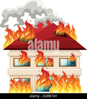 Isolated house on fire Stock Vector Image & Art - Alamy