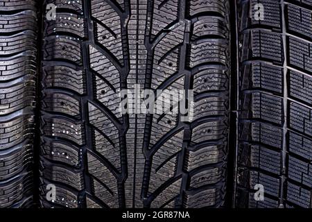 Abstract Background With Car Tire Tread Texture, Close-up
