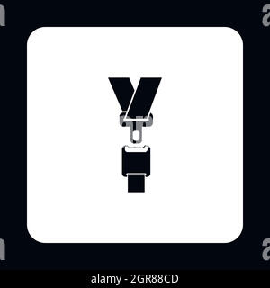Seat belt icon, simple style Stock Vector