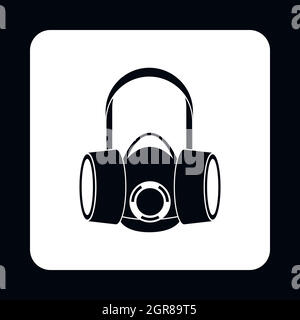 Gas half mask icon, simple style Stock Vector