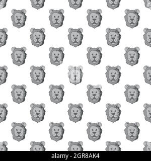 Head of a lion seamless pattern Stock Vector