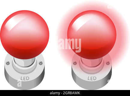 Cartoon Led Form Two LED objects cartoon style isolated on white background illustration ...