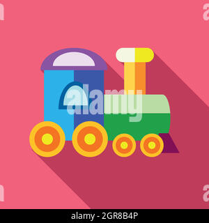 Train icon, flat style Stock Vector