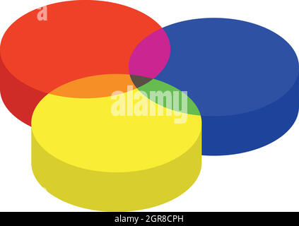 RGB color profile icon, cartoon style Stock Vector