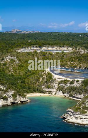 Isolated beach at Bonifacio, Corsica Stock Photo