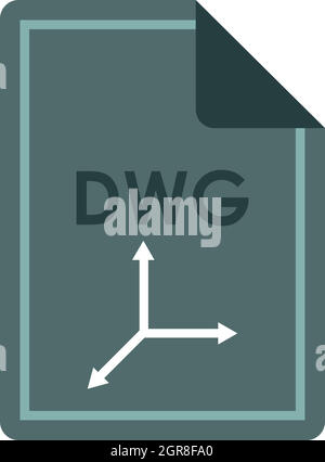 File DWG icon, flat style Stock Vector