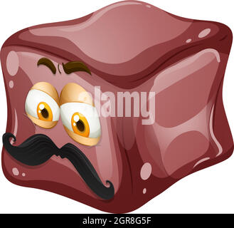 Ice cube with face Stock Vector