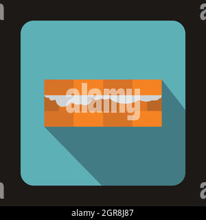 Construction bricklayer icon, flat style Stock Vector