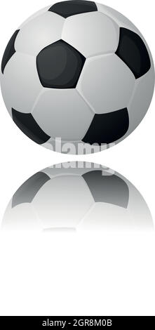 Realistic soccer with reflection ball Stock Vector