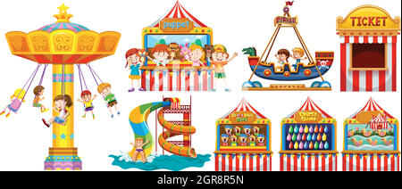 Kids playing games in the park illustration Stock Vector Image & Art ...