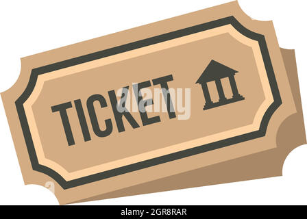 Museum ticket icon, flat style Stock Vector