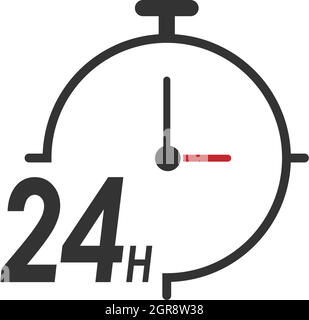 24 Hour icon logo vector illustration design Stock Vector