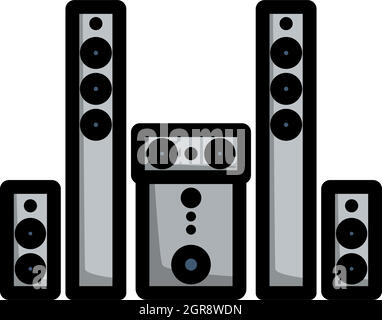 Audio System Speakers Icon Stock Vector