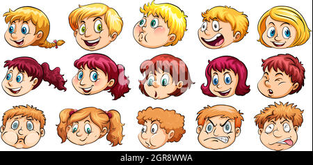 Group of human heads Stock Vector