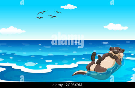 Sea otter Stock Vector