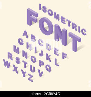 Alphabet with numbers icons set isometric 3d style Stock Vector