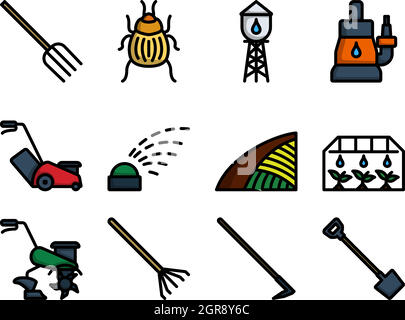 Garden Icon Set Stock Vector