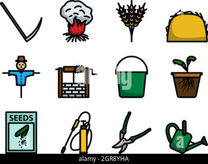 Garden Icon Set Stock Vector