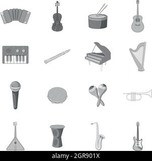 Musical instruments icons set Stock Vector