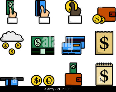 Money Icon Set Stock Vector