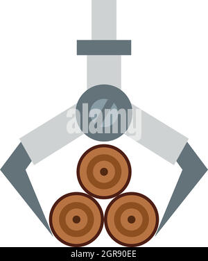Hydraulic crane with log vector icon Stock Vector Image & Art - Alamy