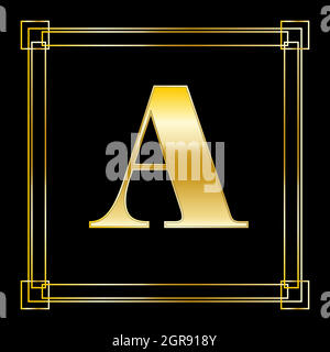 Letter A Logo Design With Square Ornament. Stock Vector