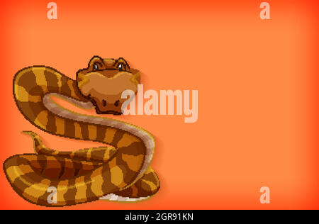 Background template design with plain color wall and snake Stock Vector