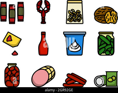 Food Icon Set Stock Vector