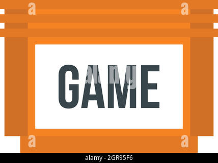 Games floppy disk icon, flat style Stock Vector