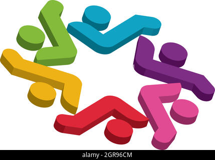 3d Community, network and social people  icon design Stock Vector