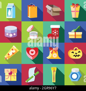 Packaging icons set, flat style Stock Vector Image & Art - Alamy