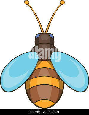 Bee icon, cartoon style Stock Vector