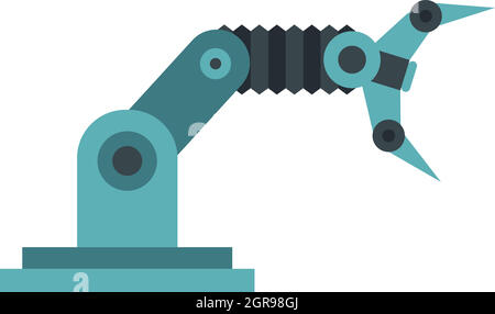 Robotic arm icon, flat style Stock Vector